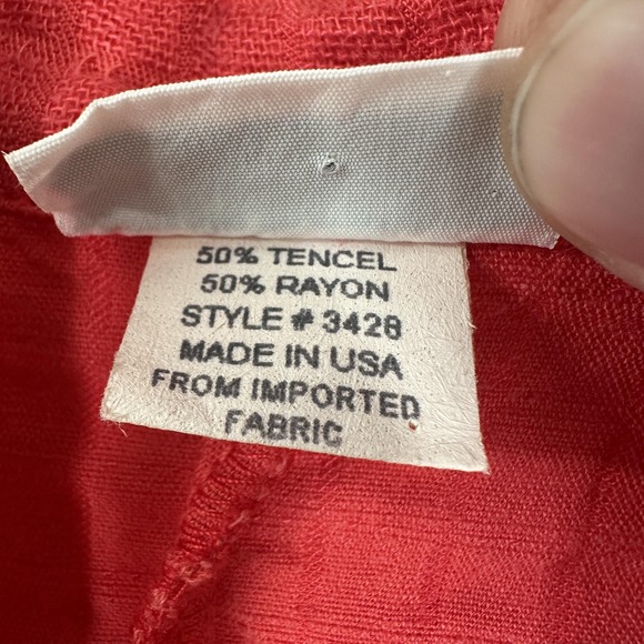 Habitat Blouse Womens Medium Button Front Long Sleeve Textured Tencel Rayon USA - Picture 5 of 10